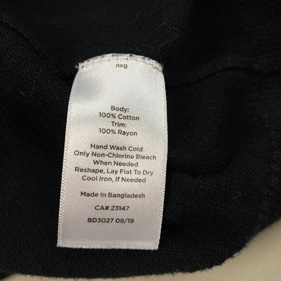 Talbots Sweater Medium Solid Black Polka Dot Bow Retro Twee Preppy Minimalist - Picture 9 of 11